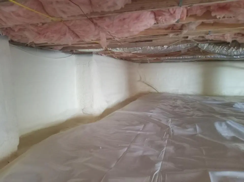 Crawl space encapsulation with closed-cell spray foam for Attic Insulation in Bristol